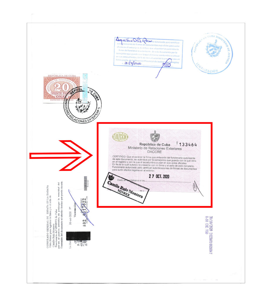 Certificado de Nacimiento de Cuba Legalizado por el MINREX